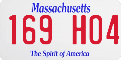 MA license plate 169HO4