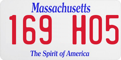 MA license plate 169HO5