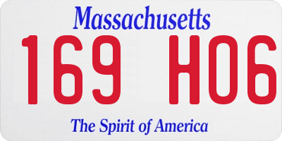 MA license plate 169HO6