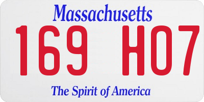 MA license plate 169HO7