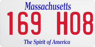 MA license plate 169HO8