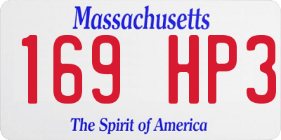 MA license plate 169HP3