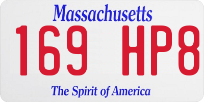 MA license plate 169HP8