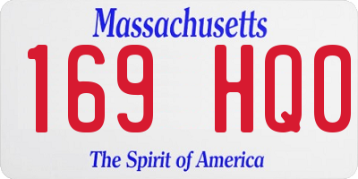 MA license plate 169HQ0