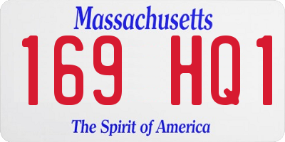 MA license plate 169HQ1