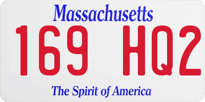 MA license plate 169HQ2