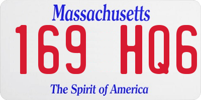 MA license plate 169HQ6