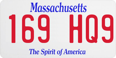 MA license plate 169HQ9