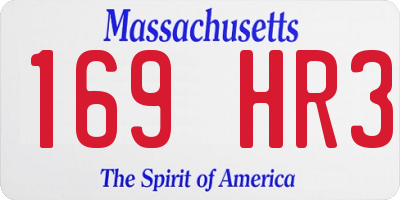 MA license plate 169HR3