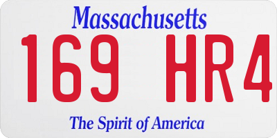 MA license plate 169HR4