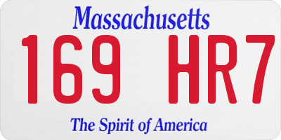 MA license plate 169HR7