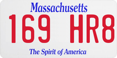 MA license plate 169HR8