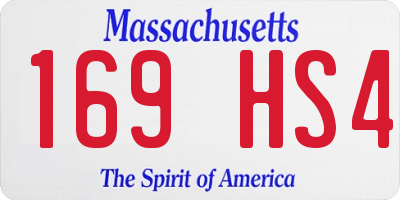 MA license plate 169HS4