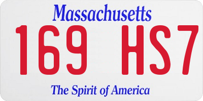 MA license plate 169HS7