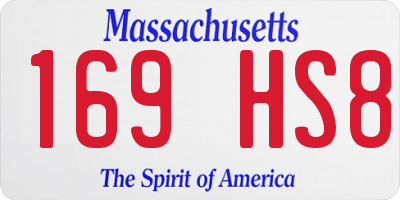 MA license plate 169HS8