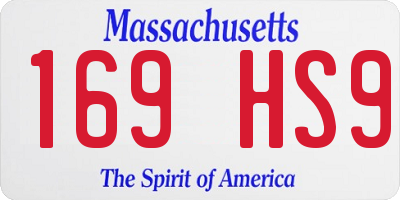 MA license plate 169HS9