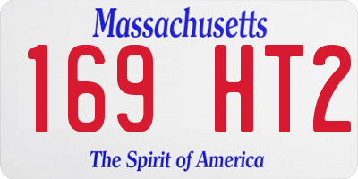 MA license plate 169HT2