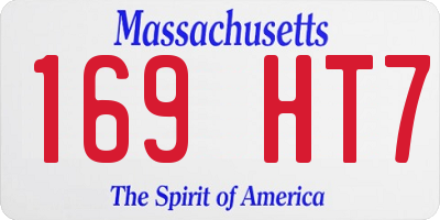 MA license plate 169HT7