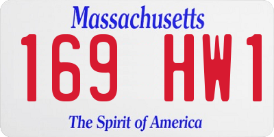 MA license plate 169HW1