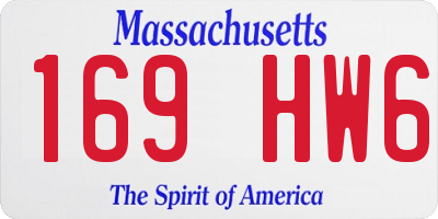 MA license plate 169HW6
