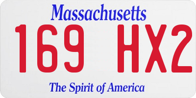 MA license plate 169HX2