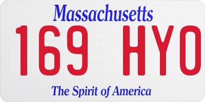 MA license plate 169HY0