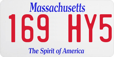 MA license plate 169HY5