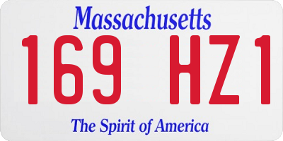 MA license plate 169HZ1