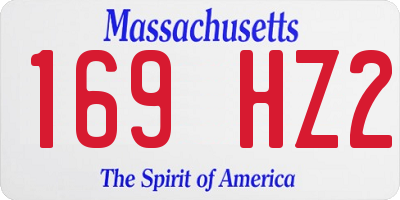 MA license plate 169HZ2