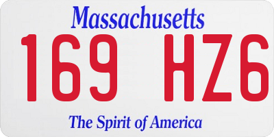 MA license plate 169HZ6