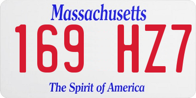 MA license plate 169HZ7