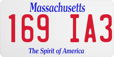 MA license plate 169IA3