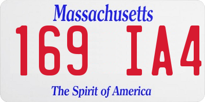 MA license plate 169IA4