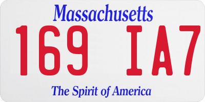 MA license plate 169IA7