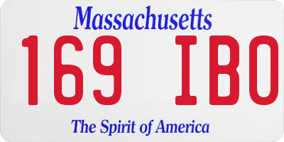 MA license plate 169IB0