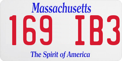MA license plate 169IB3