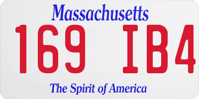 MA license plate 169IB4