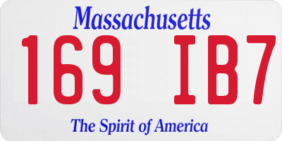 MA license plate 169IB7