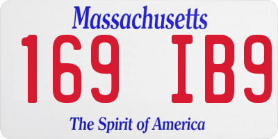 MA license plate 169IB9