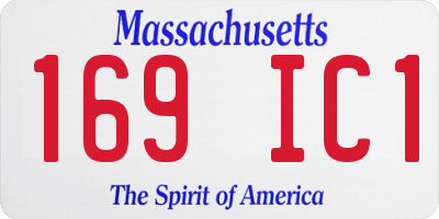 MA license plate 169IC1
