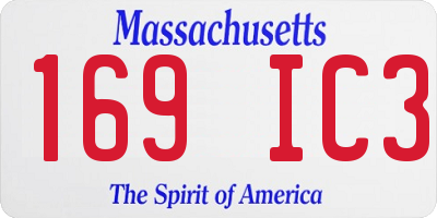 MA license plate 169IC3