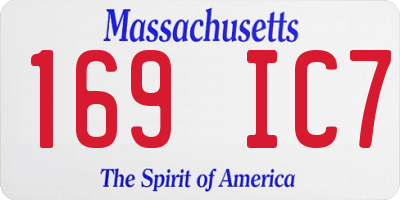MA license plate 169IC7