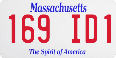 MA license plate 169ID1