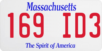 MA license plate 169ID3