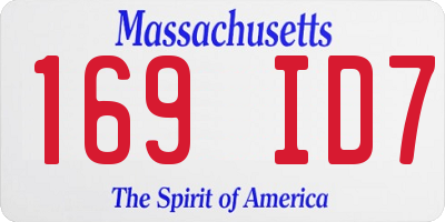 MA license plate 169ID7