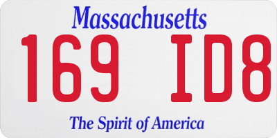 MA license plate 169ID8