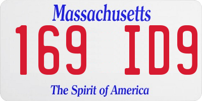 MA license plate 169ID9