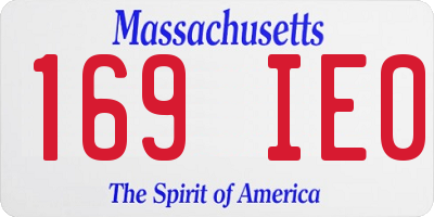 MA license plate 169IE0