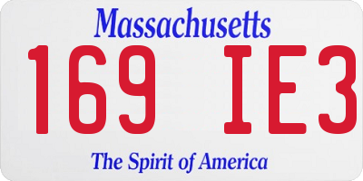 MA license plate 169IE3