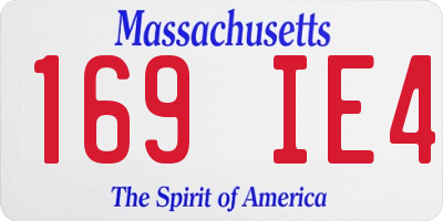 MA license plate 169IE4